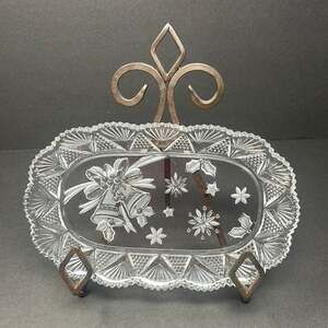 Studio Nova Holiday Bells Scalloped Rim Dessert Tray